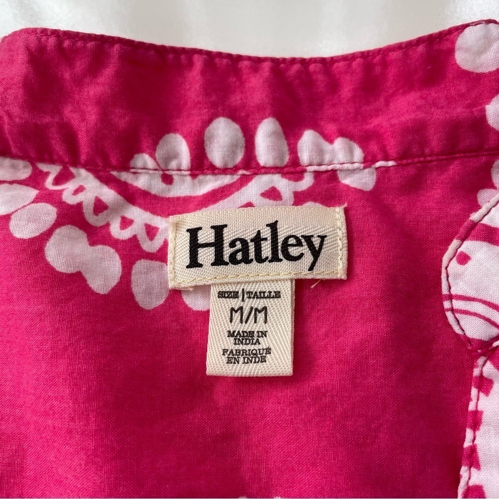 Hatley Women's Pink White V neck Paisley Long Sleeve Tunic Cover Up Size Medium - Picture 4 of 12